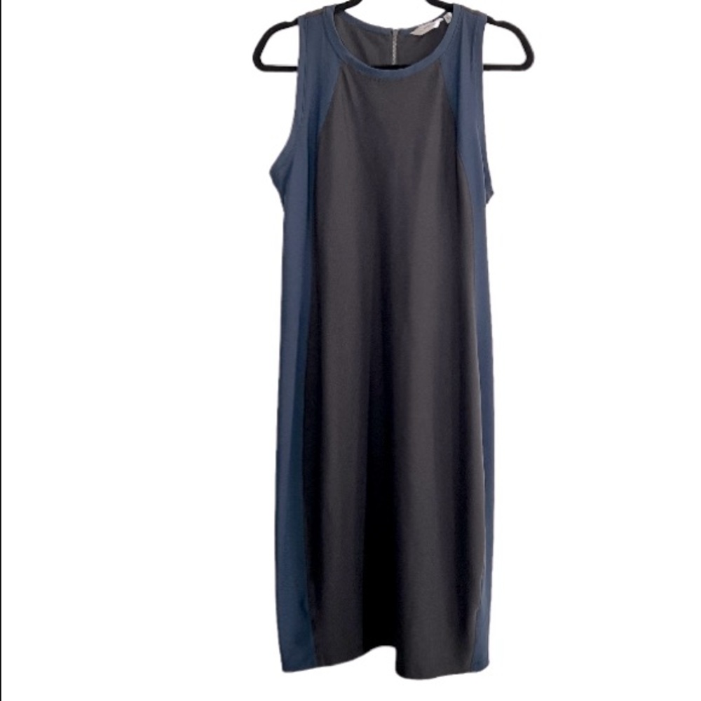 Athleta Dress Midi Swim Sleeveless Two Tone Black and Blue Color Women”s Size L